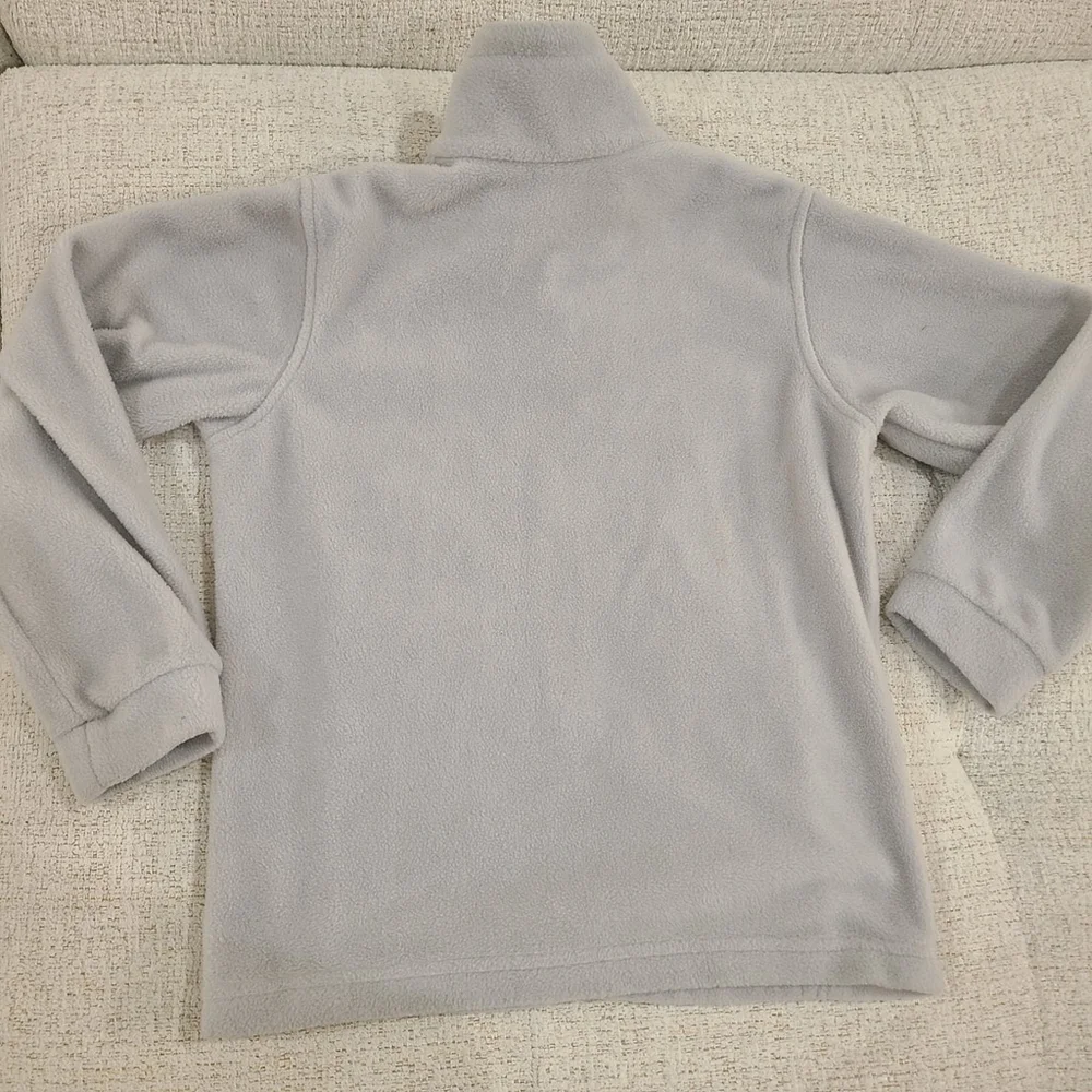 Columbia Kids Light Gray Gray Zip-Up Fleece Jacket Youth Size 8